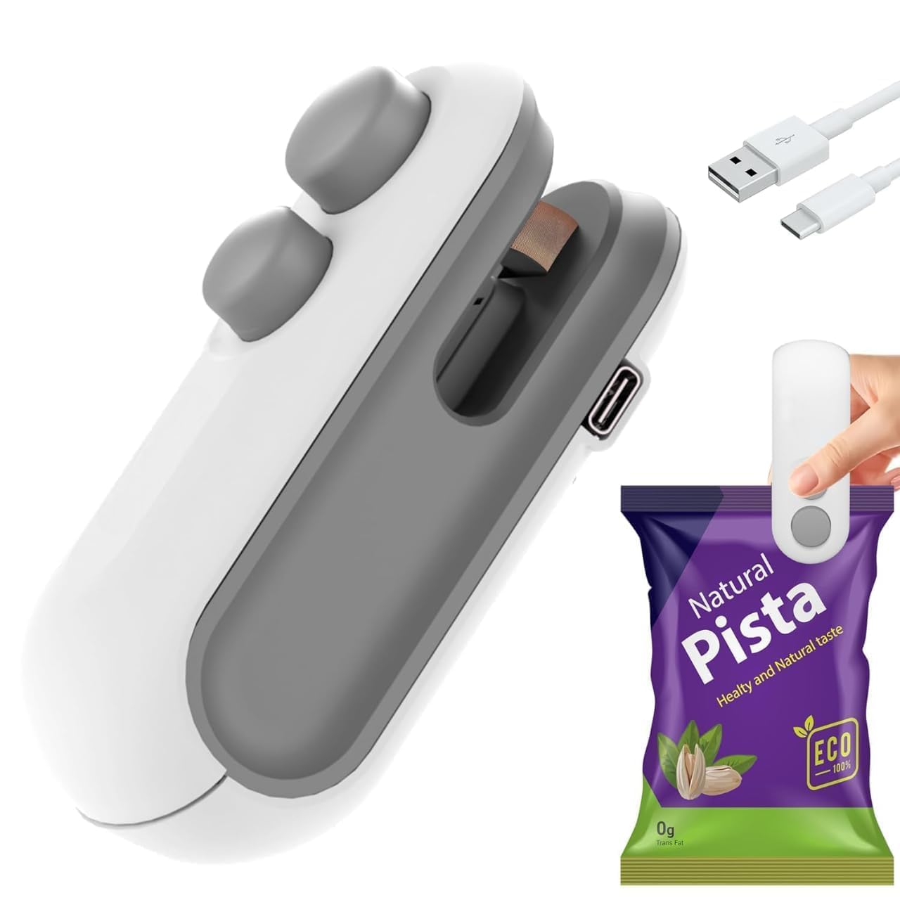 2-in-1 USB Rechargeable Mini Bag Sealer & Cutter