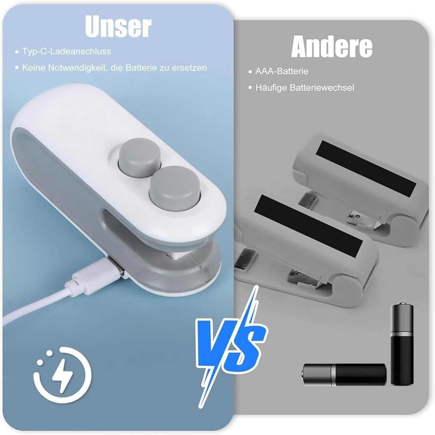 2-in-1 USB Rechargeable Mini Bag Sealer & Cutter