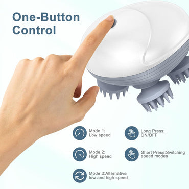 HM Advanced Electric Head,Scalp Massager | Rechargeable Head Kneading Massage Machine 3 Speed Mode Handheld