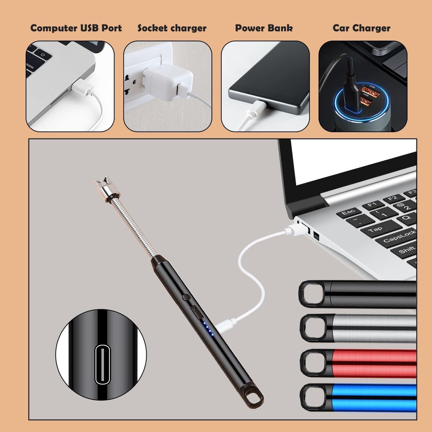 Electric Lighter Rechargeable with 1 Year Warranty