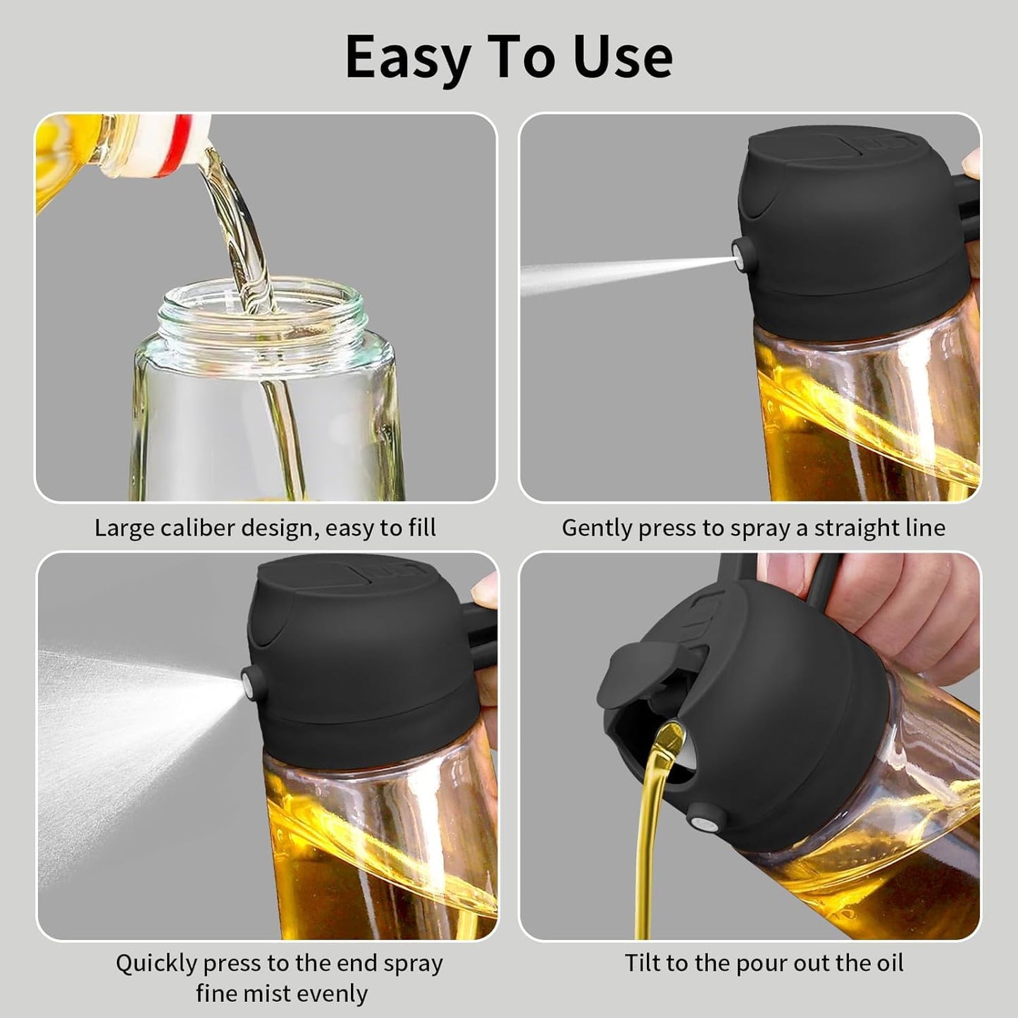 2-in-1 Oil Dispenser and Sprayer – Precision Control for Cooking and Grilling