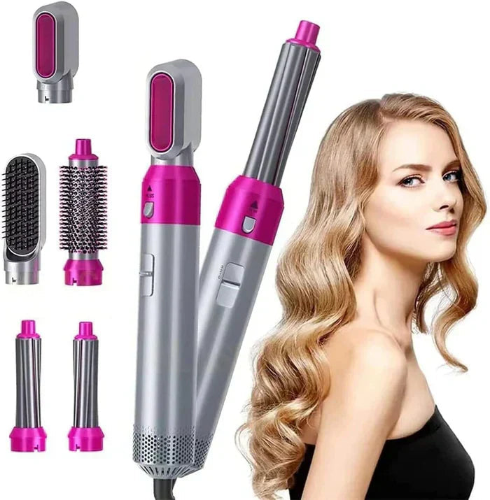 Multifunctional 5 IN 1 Hair Styling Tool Detachable Hot Air Brush Hair Dryer with Comb (2 YEARS WARRANTY)
