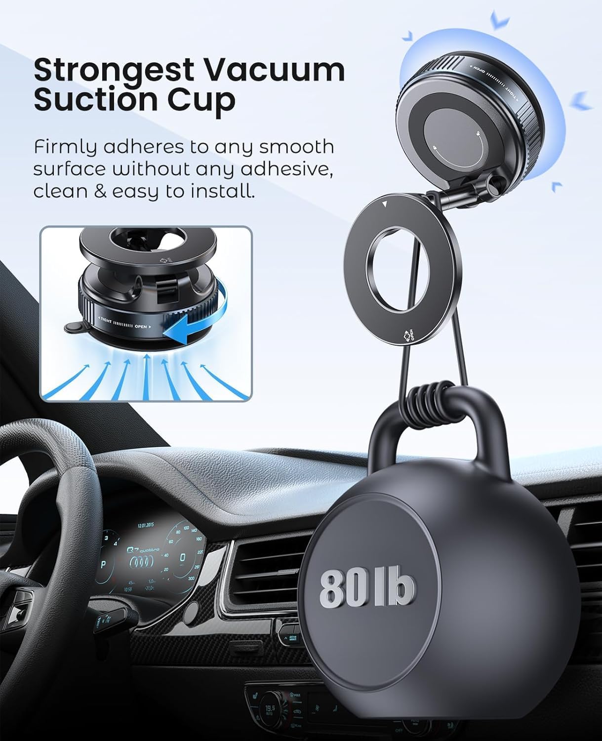 HoldEase™ – Ultra-Strong Magnetic Base | Hands-Free Viewing | Works with All Phones
