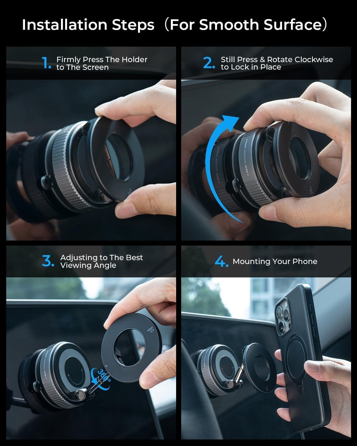 HoldEase™ – Ultra-Strong Magnetic Base | Hands-Free Viewing | Works with All Phones
